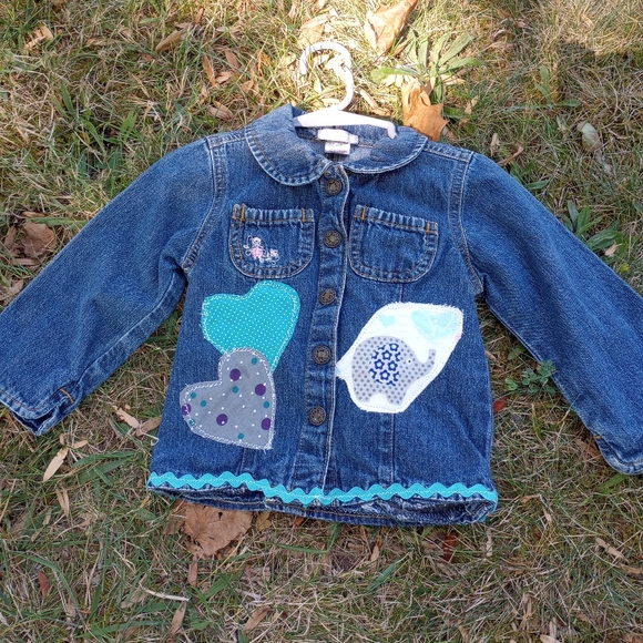 Handmade embellished denim jacket - Picture 1 of 3